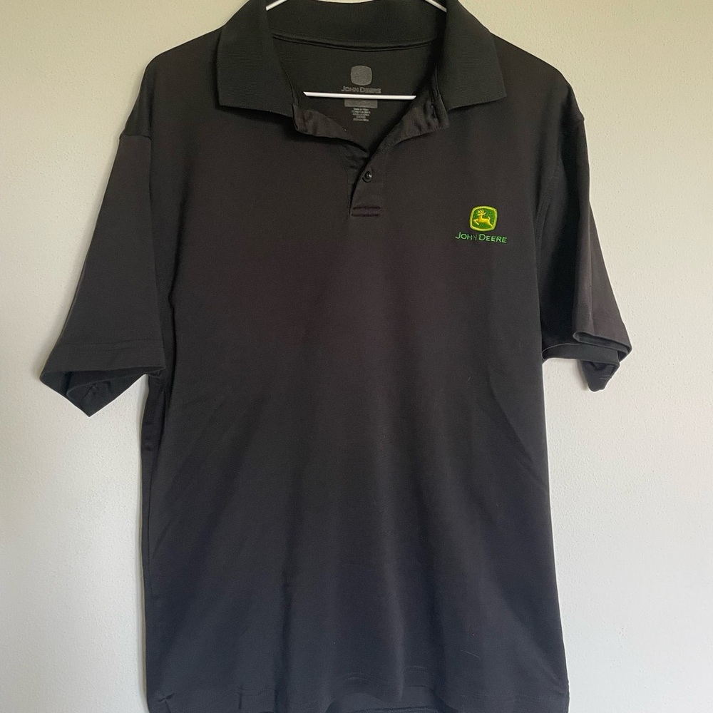 John Deere Men's Polo Shirt in Black
